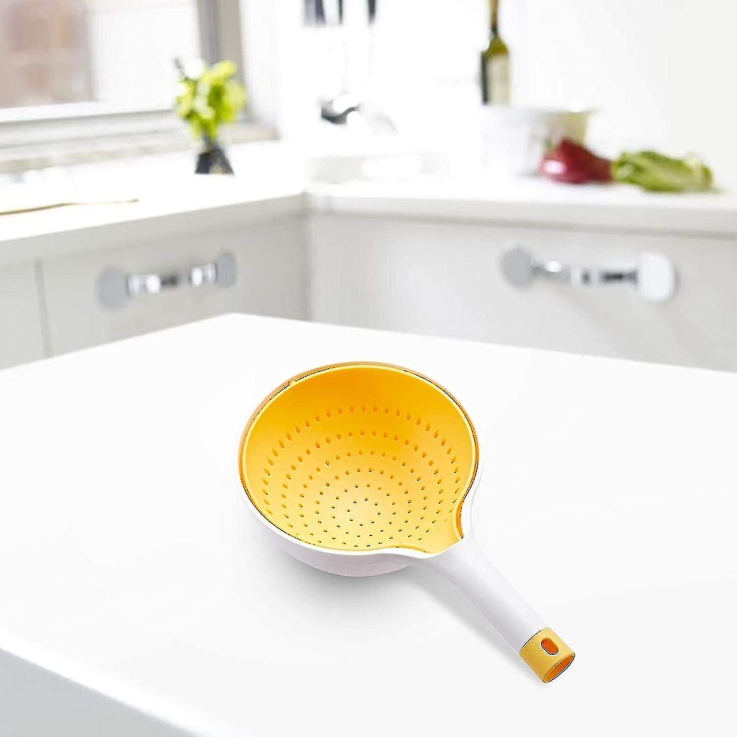 Rolling Strainer Kitchen Colander With Handle Food Plastic Colander Washing Filter Vegetable Basket