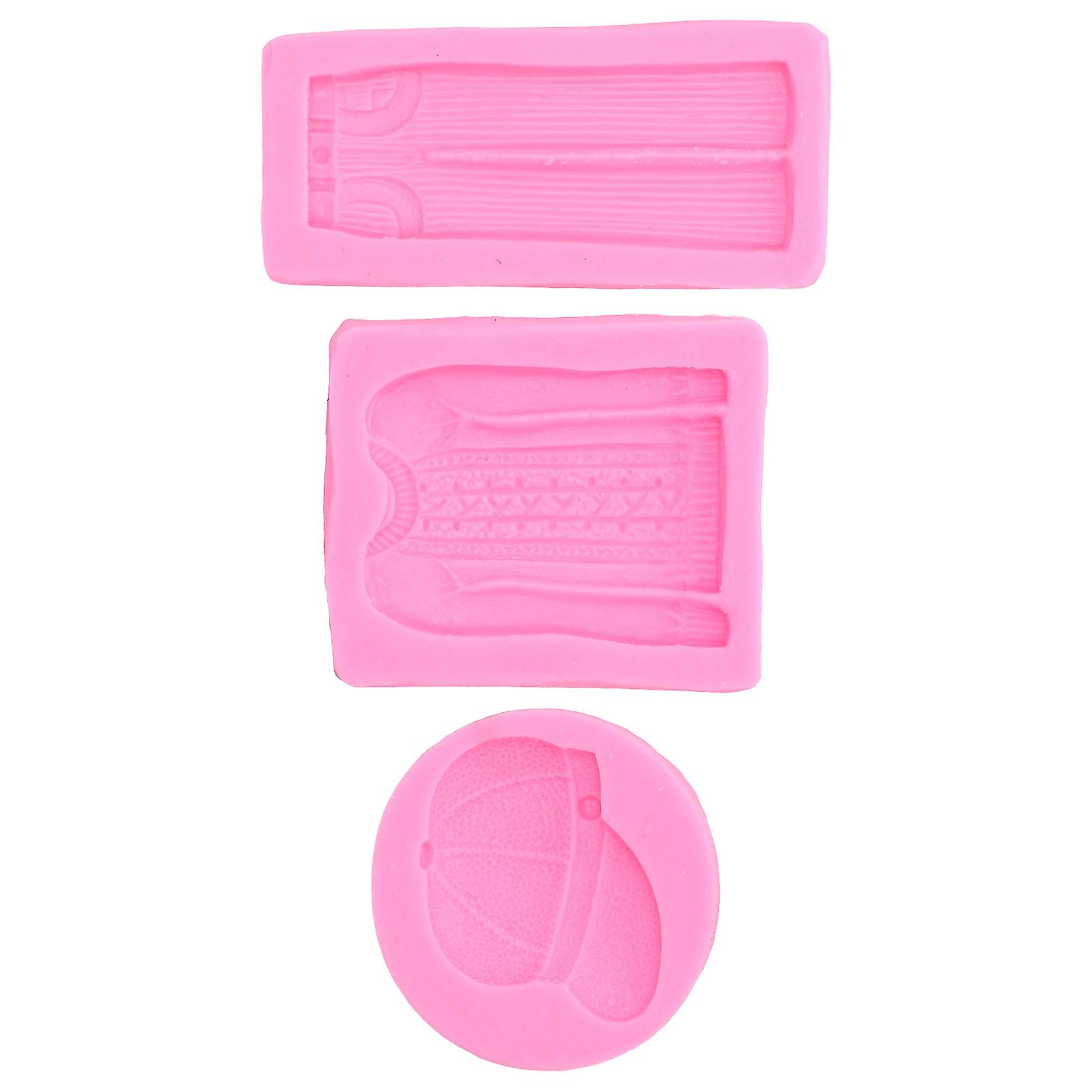 3pcs Fondant Molds Durable Wearable Soft Washable Convenient Practical Diy Making Cooking Supplies For Cake