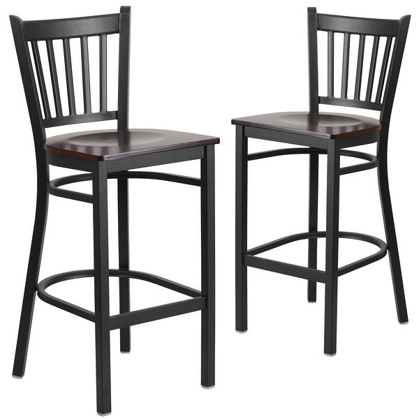 2 Pack Vertical Back Metal Restaurant Barstool