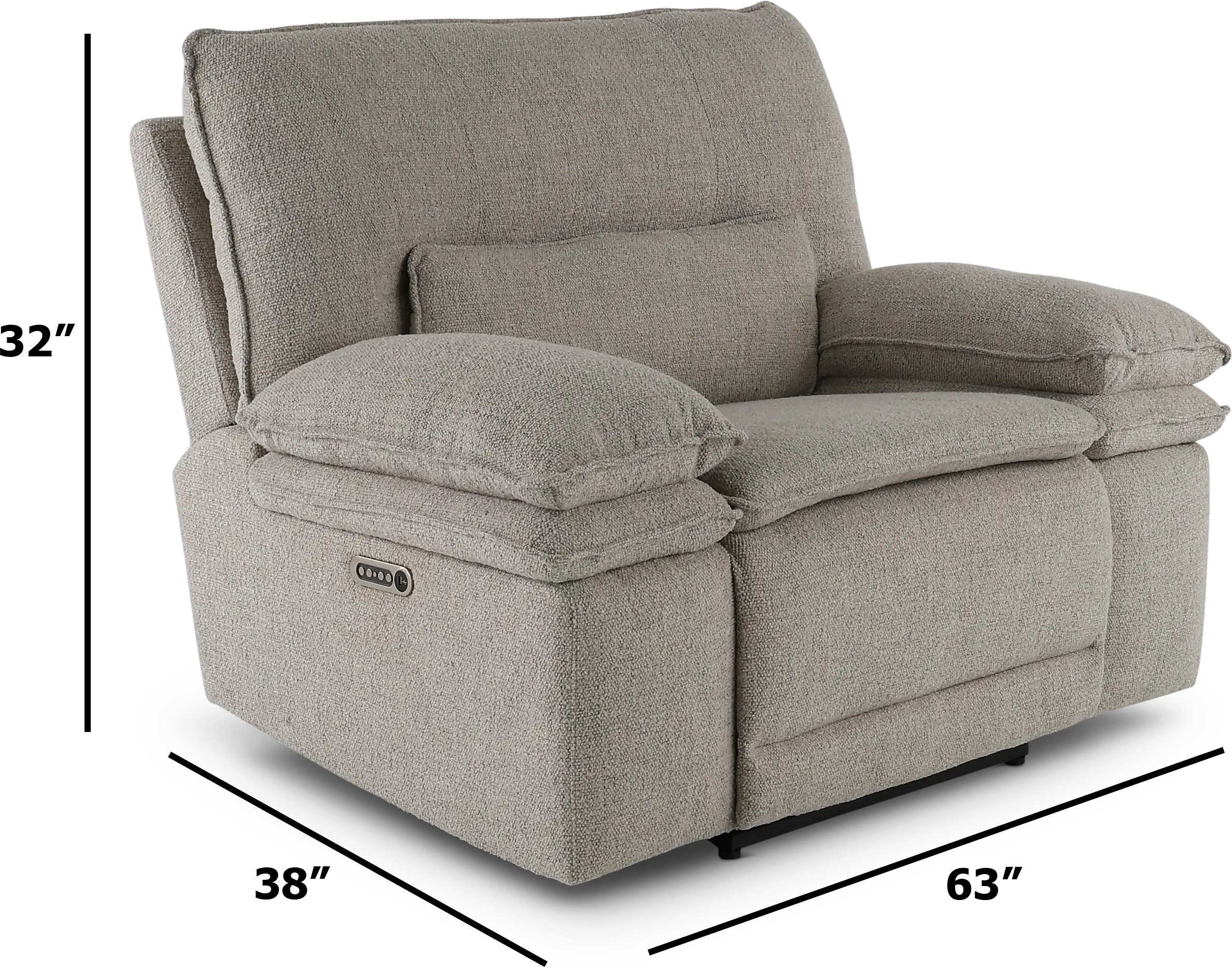 Merino Porcelain Gray Power Recliner