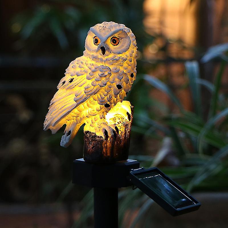 Owl Shape Light Led Solar Garden Light Owl Lawn Lamp Waterproof Solar Led Lights Outdoor Lighting Night Light Decorative Home Garden (white)(1pcs)