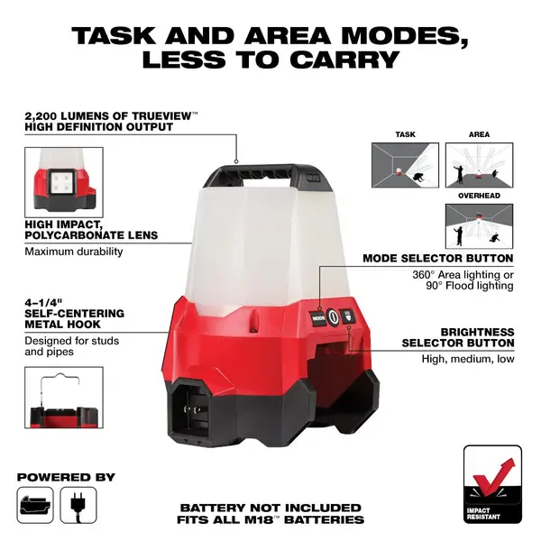 Milwaukee M18 RADIUS Compact Site Light with Flood Mode