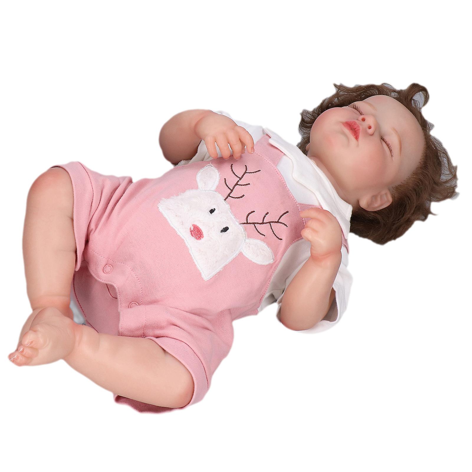 19in Reborn Baby Dolls Soft Silicone Movable Limbs Lifelike Baby Doll Toys with Beautiful Clothes