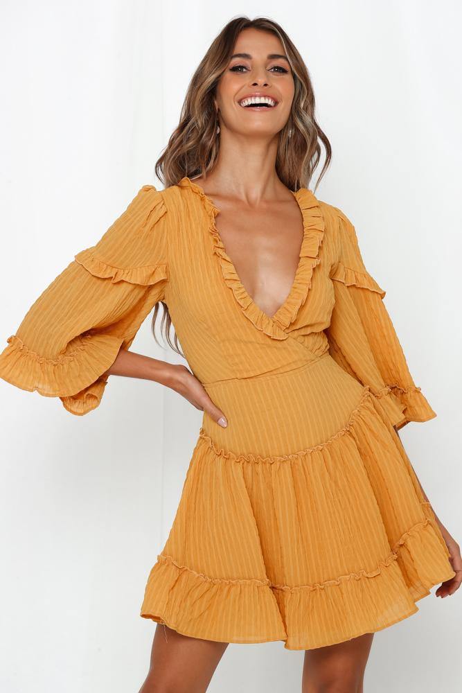 Heart Had Wings Dress Mustard