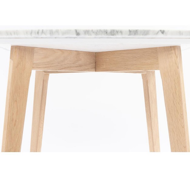 Square Italian Carrara White Marble Side Table