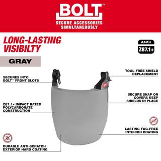 MW BOLT Fog Free Gray Full Face Shield (No Brim Helmet Only) 48-73-1426