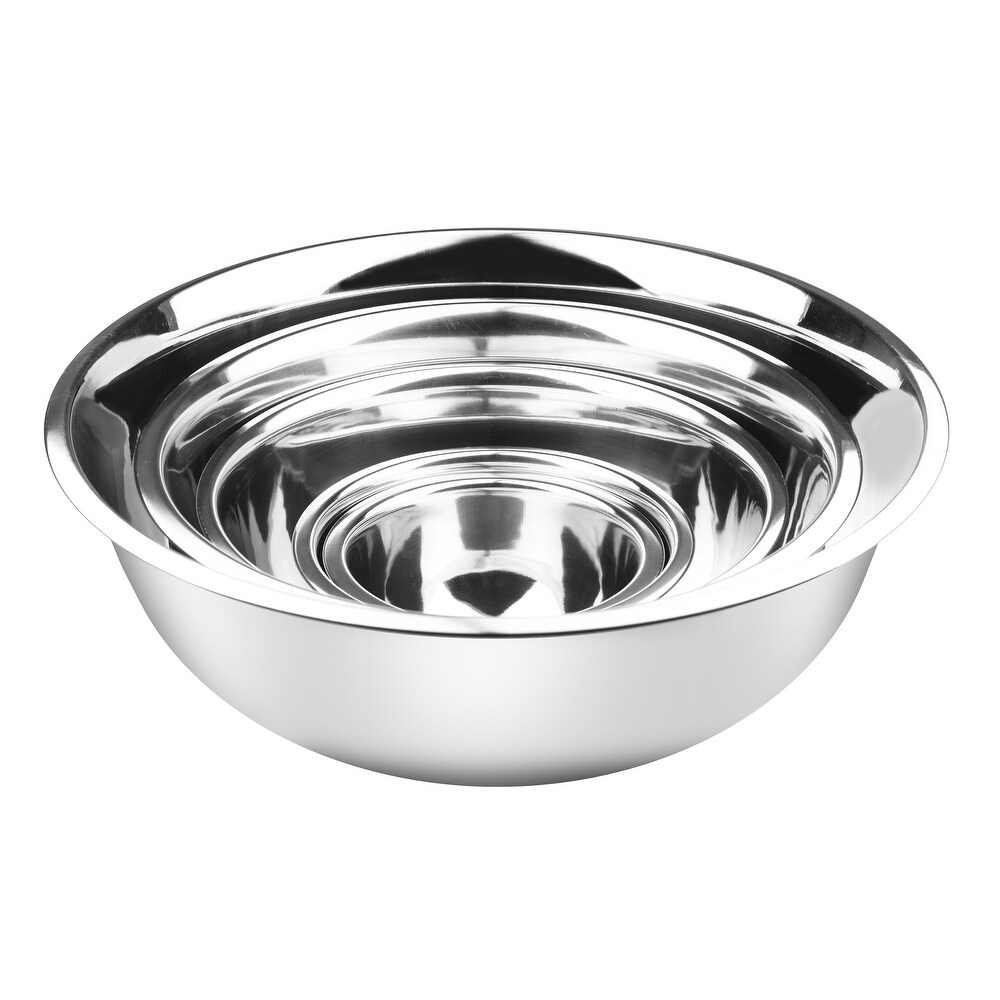 Stainless Steel Mixing Bowls (Set of 5) for Baking  Cooking Includes 0.75  1.5  3  5  8 Quart  Stackable for Convenient Storage