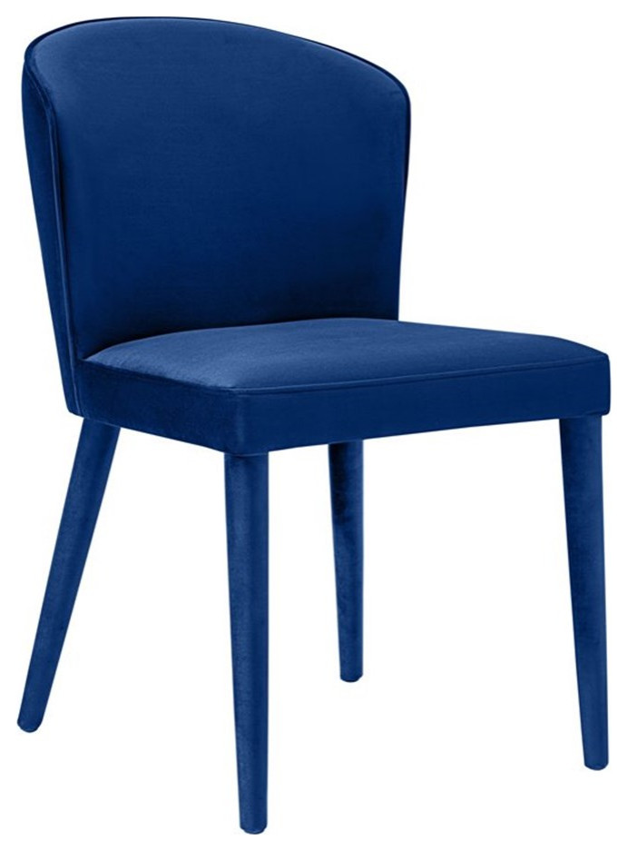 TOV Furniture Metropolitan 19.5 quotTransitional Velvet Dining Chair in Navy   Midcentury   Dining Chairs   by TOV Furniture  Houzz