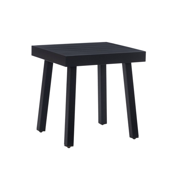 Linon Aluminum Square Lark Accent Table Black