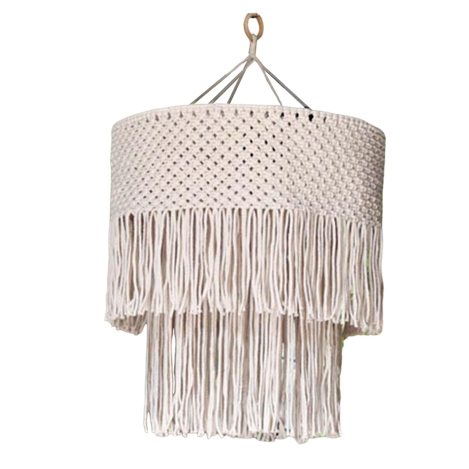 Macrame Lamp Shade Pendant Light Shade Only Tassel Lampshade For Living Room 40cmx50cm