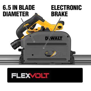 DW FLEXVOLT 60V MAX Cordless Brushless 6-12 in. Track Saw Kit 59 in. Track and (2) FLEXVOLT 6.0Ah Batteries DCS520ST1W606