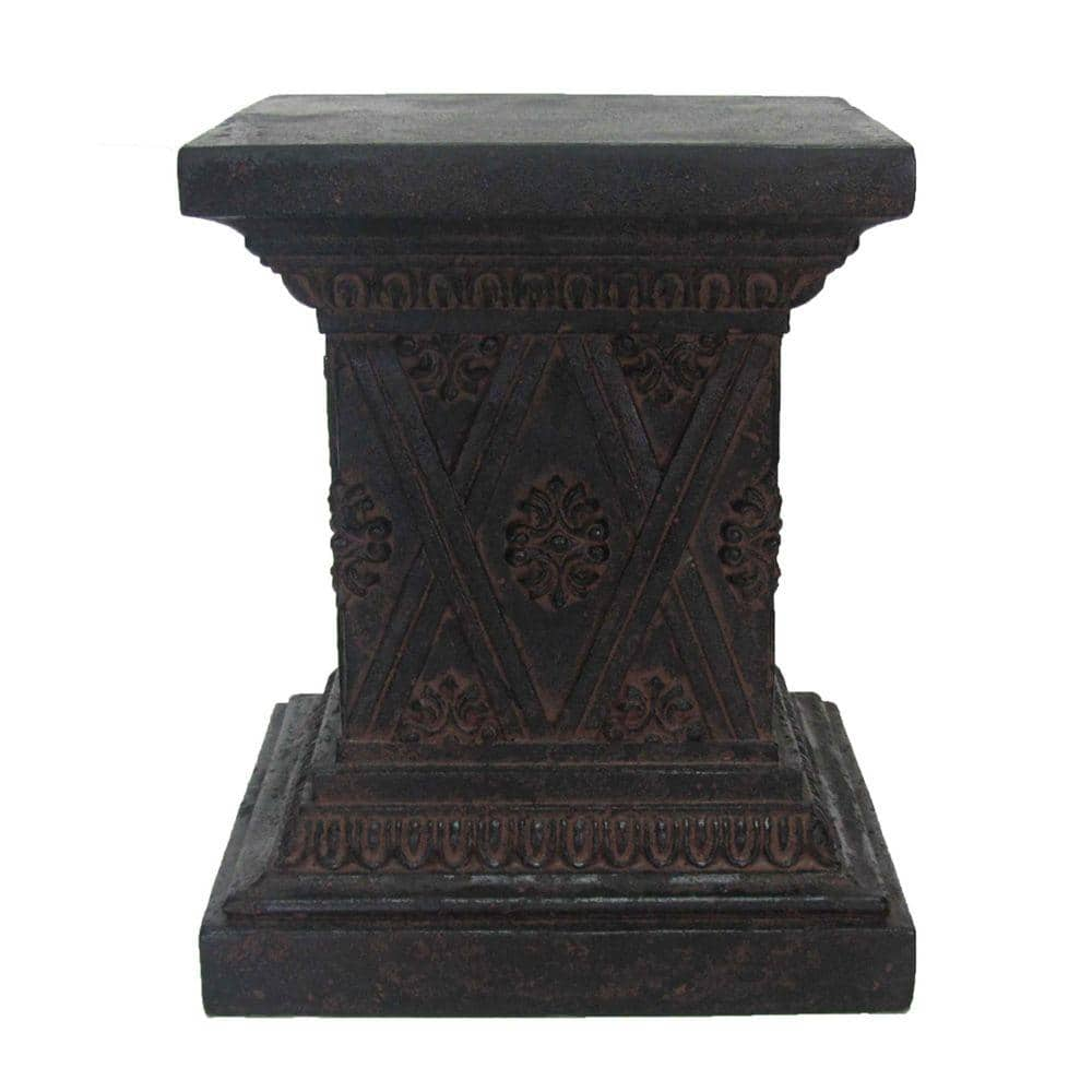 MPG 18 in. H Aged Charcoal Cast Stone Fiberglass Pedestal PF6652AC