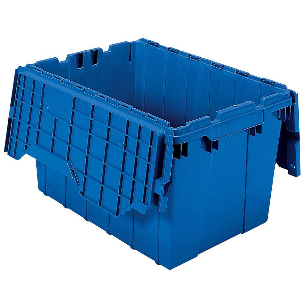 Akro-Mils 12 Gal. Attached Lid Container in Blue (Pack of 6) 39120BLUE