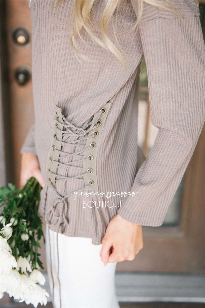 Side Lace Up Sweater