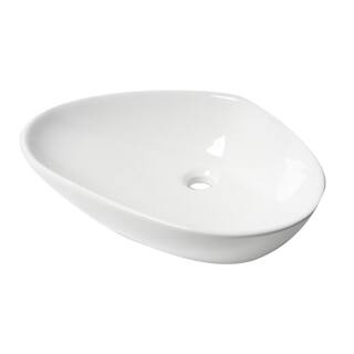 ALFI BRAND 23 in. Above Mount Porcelain Oval Vessel Sink in White ABC914