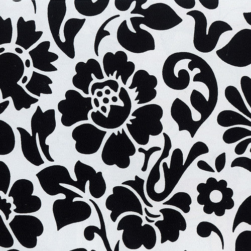 Sample Floral Contact Wallpaper in Black and White by Burke Decor