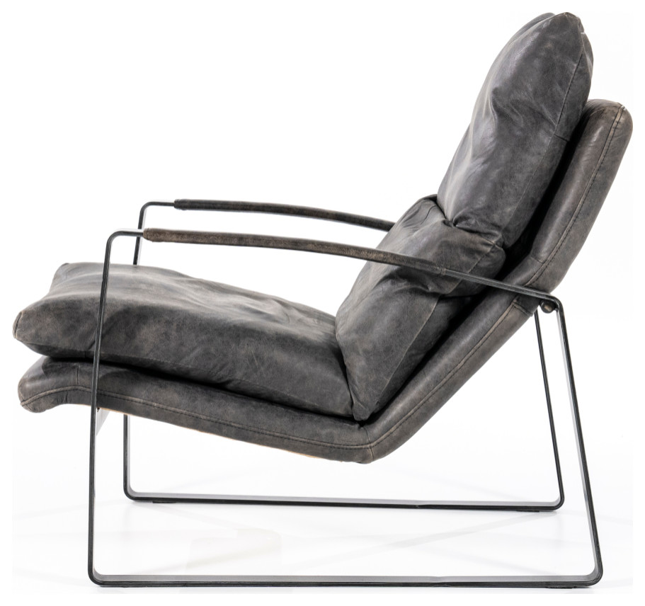 Dark Grey Lounge Chair  Eleonora Lex   Industrial   Armchairs And Accent Chairs   by Luxury Furnitures  Houzz