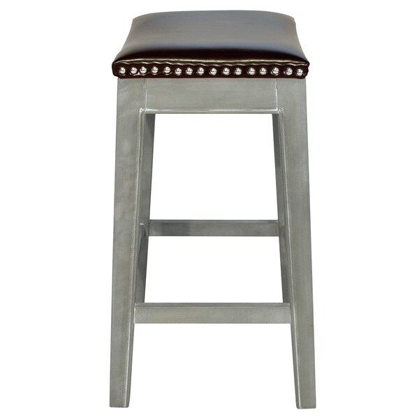 Elmo Bonded Leather Saddle Seat Counter Stool