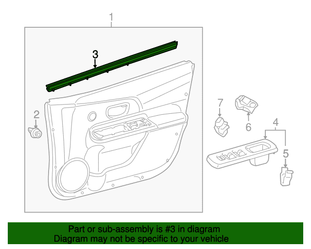 Genuine OE Toyota Belt Weather-Strip - 68172-52200