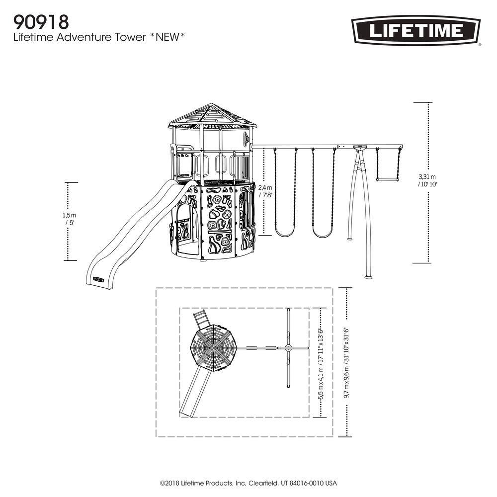 Lifetime Adventure Tower Deluxe Swing Set 90918