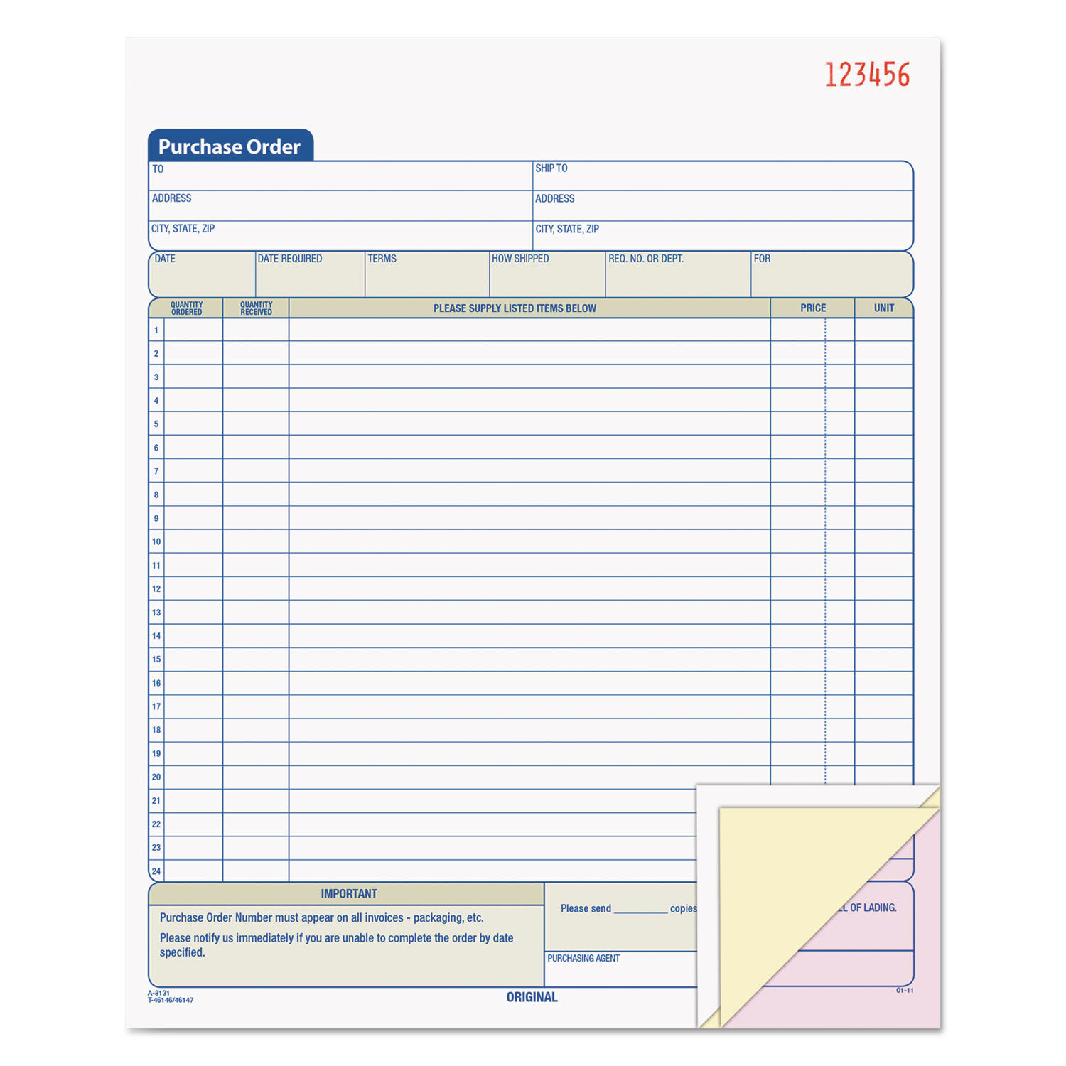 Purchase Order Book by TOPSandtrade; TOP46147