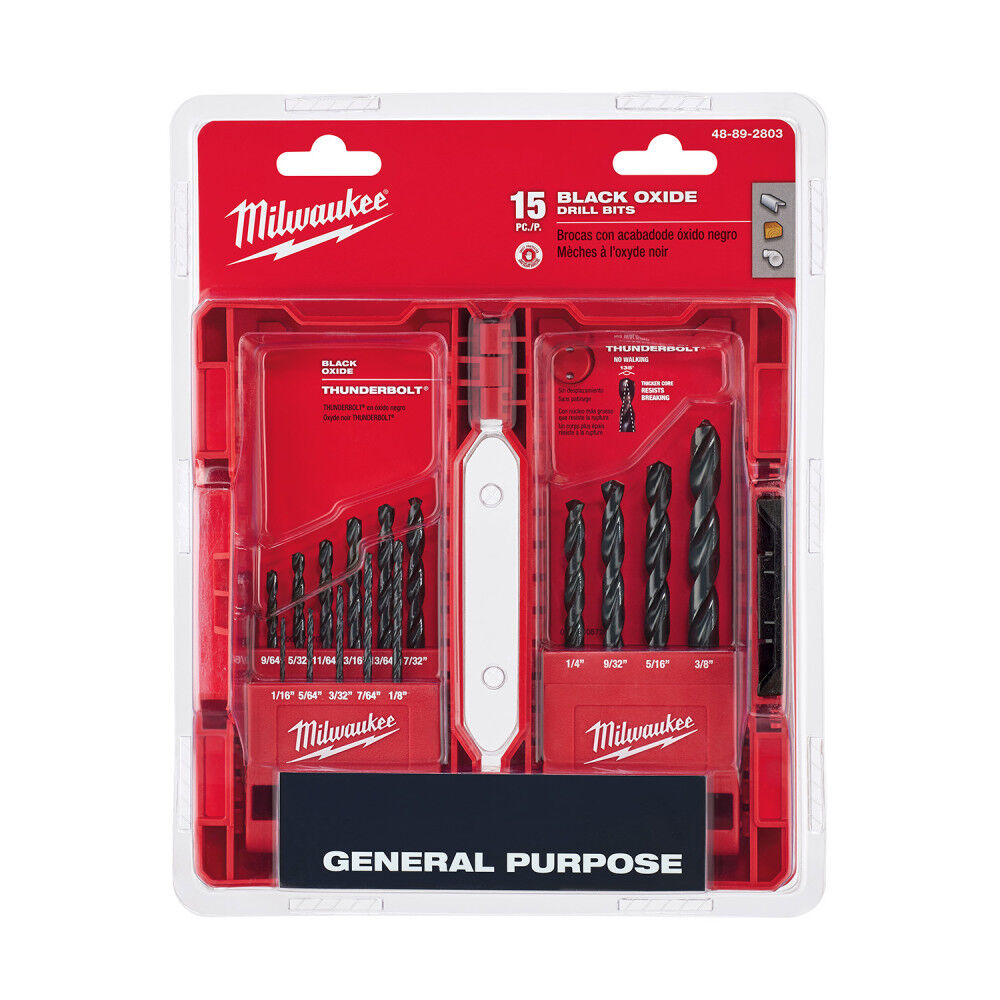 Milwaukee 15pc Thunderbolt Black Oxide Drill Bit Set 48-89-2803 from Milwaukee