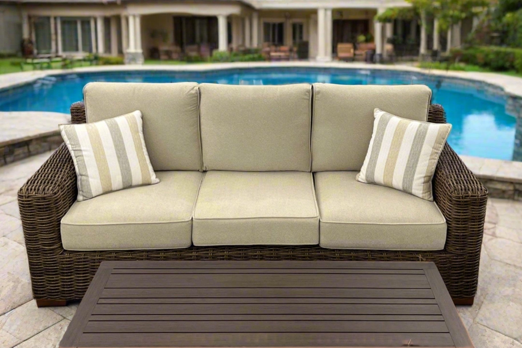 Carmel Brown 87 Outdoor Sofa with LUX Heavy Weave