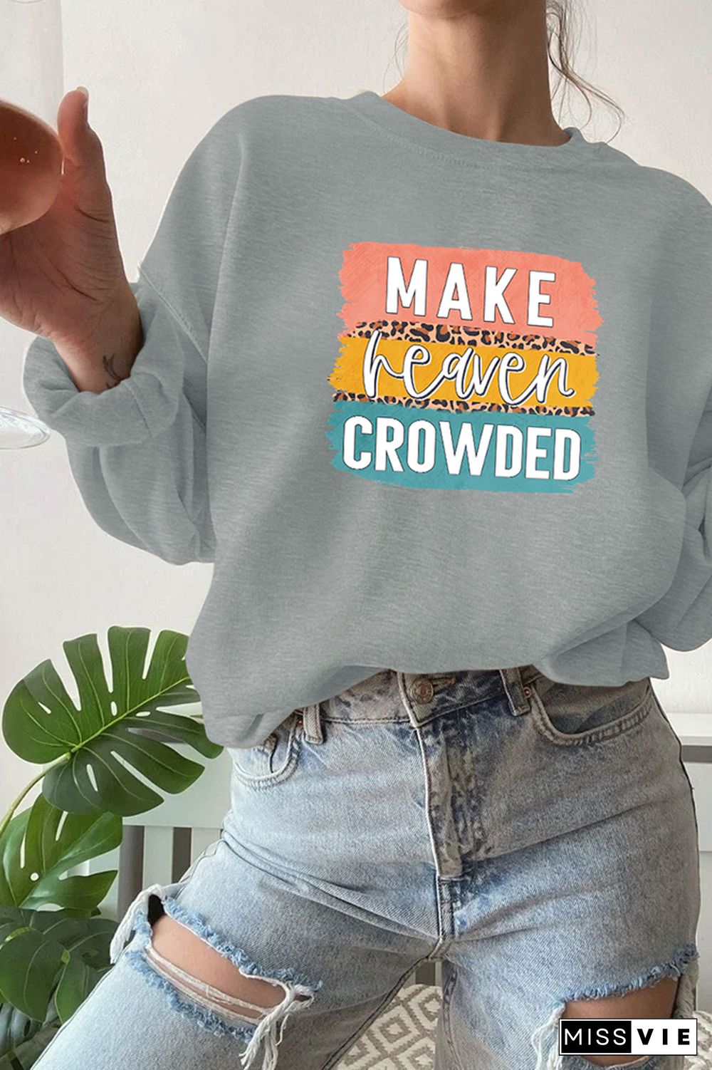 Make Heaven Crowded Brush Block Sweatshirt Wholesale