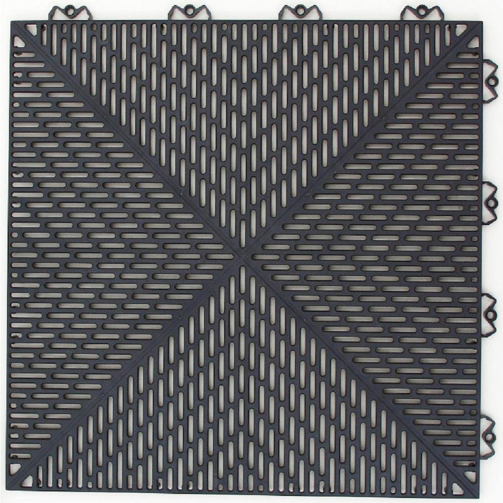 Bergo Unique 14.9 in. x 14.9 in. Graphite Polypropylene Garage Floor Tile (54 sq. ft.  case) UITILEGP