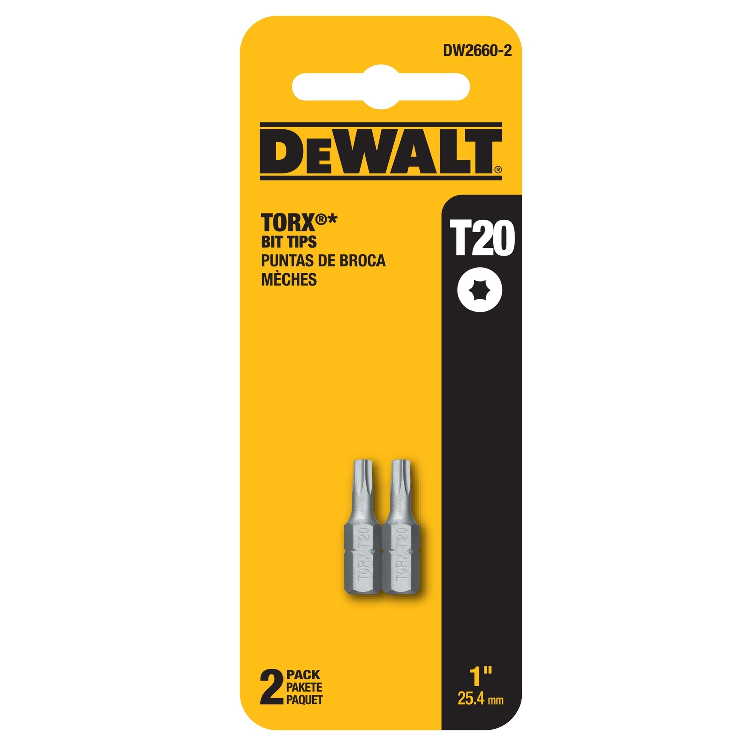 DW Torx Star T20 X 2 in. L Power Bit Heat-Treated Steel 2 pc