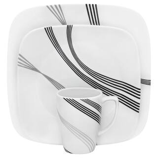 Corelle Boutique 16-Piece Modern Urban Arc Porcelain Dinnerware Set (Service for 4) 1085768