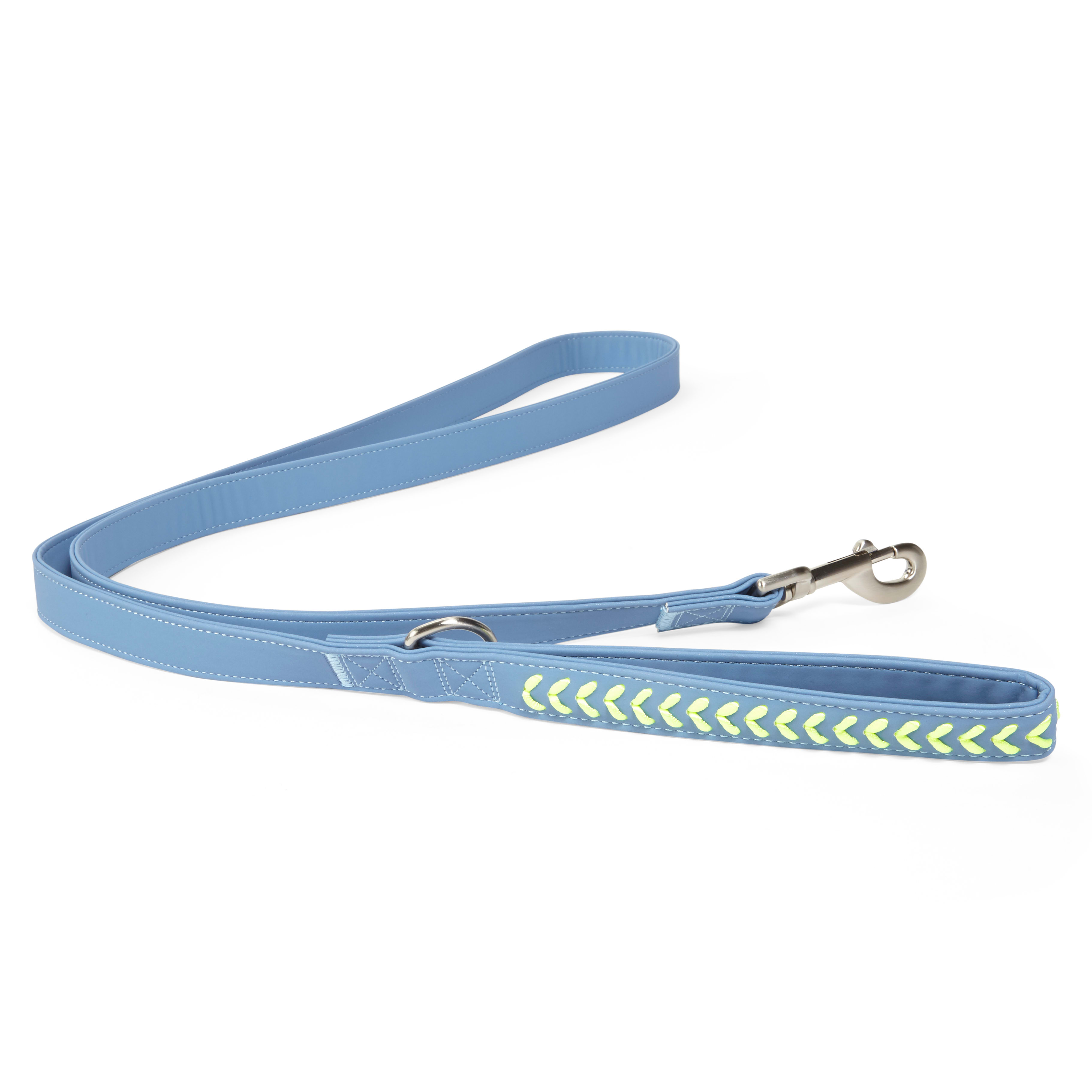 YOULY The Extrovert Blue  Rainbow Braided Dog Leash， 6 ft.