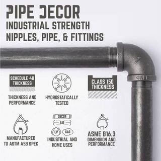 PIPE DECOR 34 in. Black Steel Pipe 3.5 ft. L x 28.5 in. H H