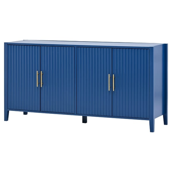 U-Style Accent Storage Cabinet Sideboard Wooden Cabinet with Metal Handles