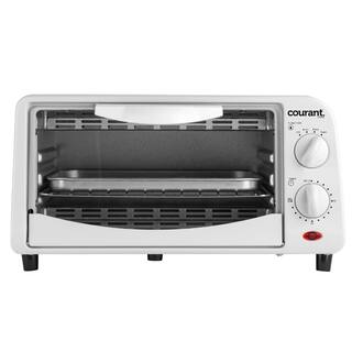 Courant 4-Slice Countertop Toaster Oven Functions to Toast Bake and Broil - White MTO942W974