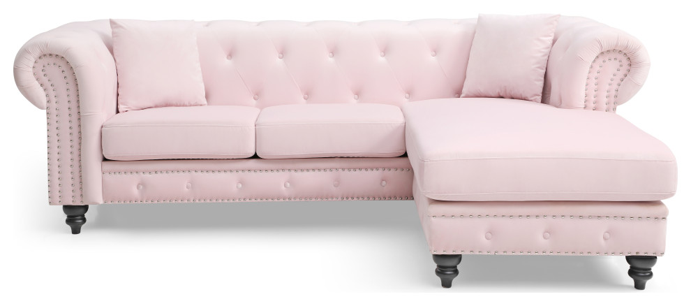 Nola Sofa Chaise   Eclectic   Sectional Sofas   by Glory Furniture  Houzz