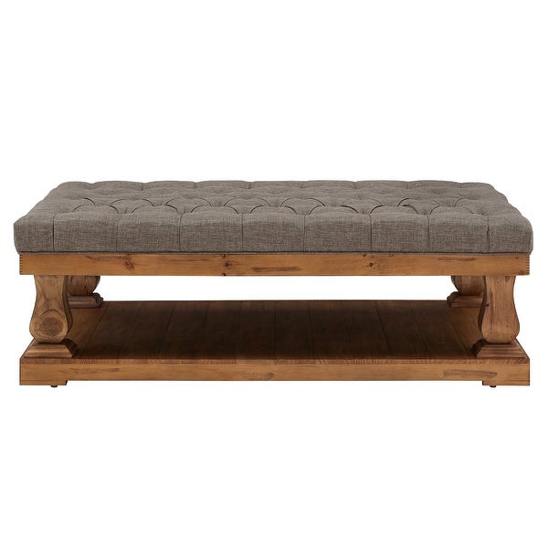 Knightsbridge Linen Baluster Coffee Table Ottoman by iNSPIRE Q Artisan