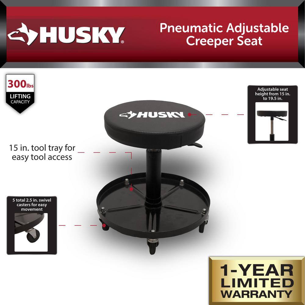 Husky Pneumatic Adjustable Creeper Seat HPL4803-DIP