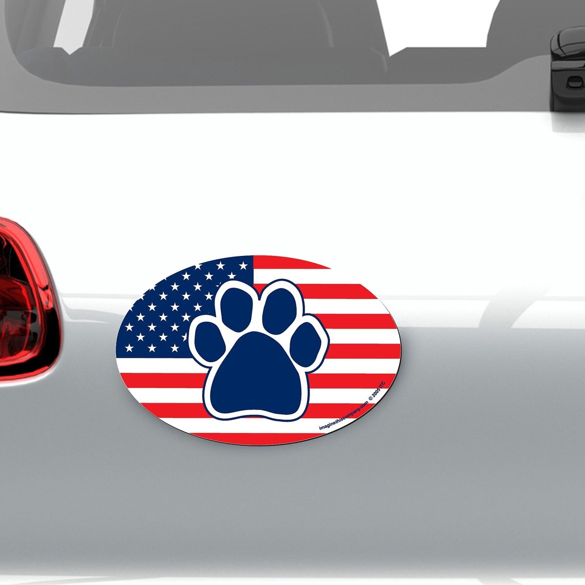 Imagine This Company American Flag Paw Print Magnet