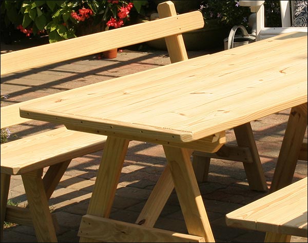 6' Treated Pine Picnic Table with 2 Backed Benches