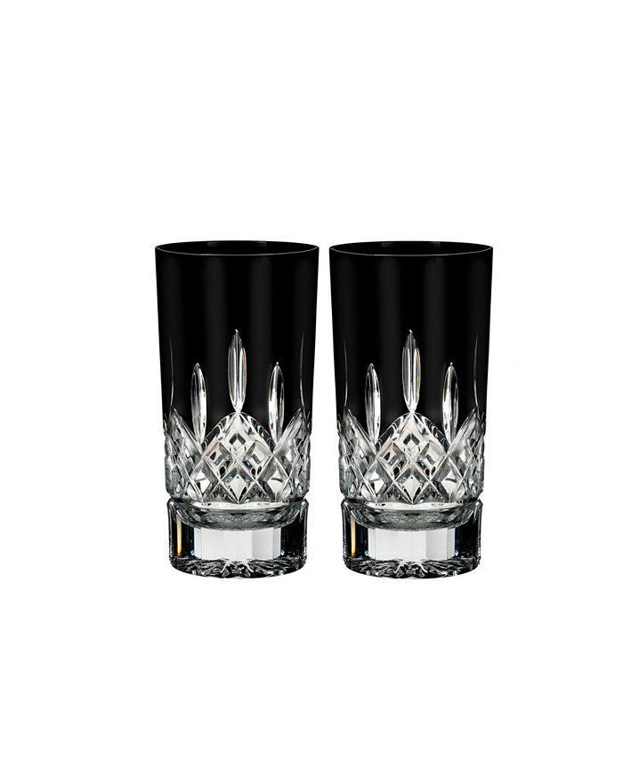 Waterford Lismore Black Hiball Glasses Set of 2