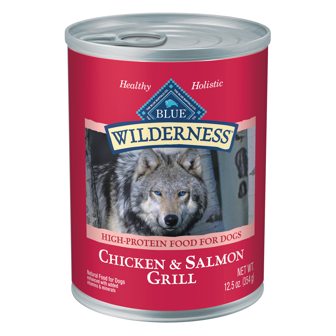 Blue Buffalo Wilderness Salmon and Chicken Grill Canned Dog Food， 12.5 Oz.