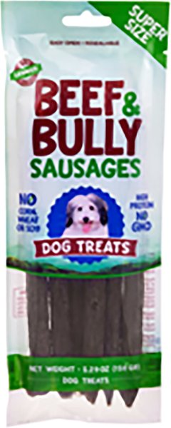 Lennox Beef and Bully Sausages Supersize Dog Treats， 5.29-oz bag