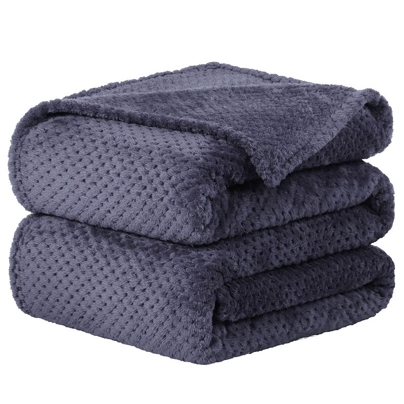 Soft Mesh Flannel Fleece Blanket Plush Full 70x78