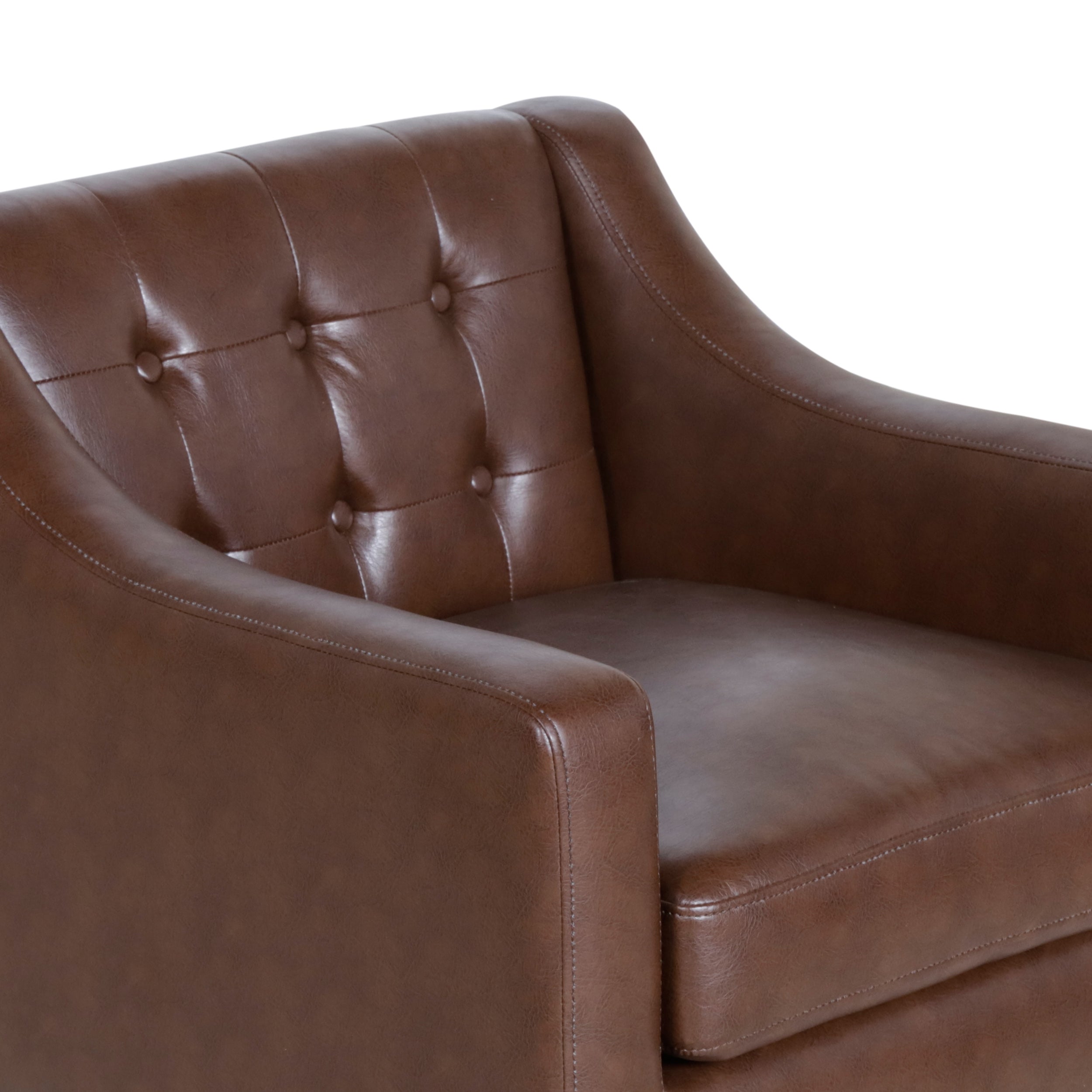 Aragon Contemporary Faux Leather Tufted Accent Chair