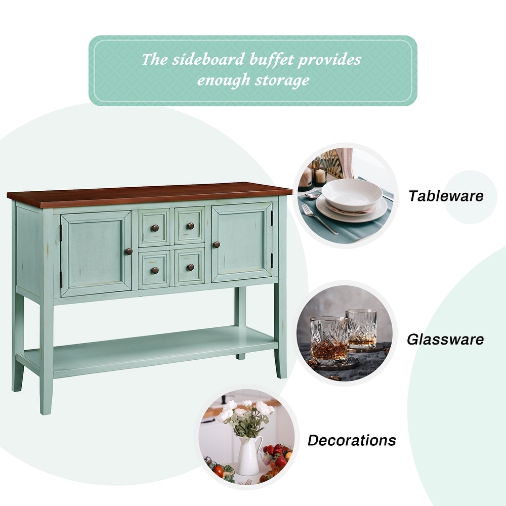 Cambridge Series Sideboard Table with Bottom Shelf  Console Table Dining Room Server  Entry Table Buffet Cabinet Sofa Table