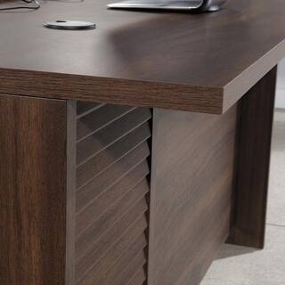 WORKSENSE Palo Alto 59.134 in. L-Shaped Spiced Mahogany Commercial Computer Desk with File Storage 427793