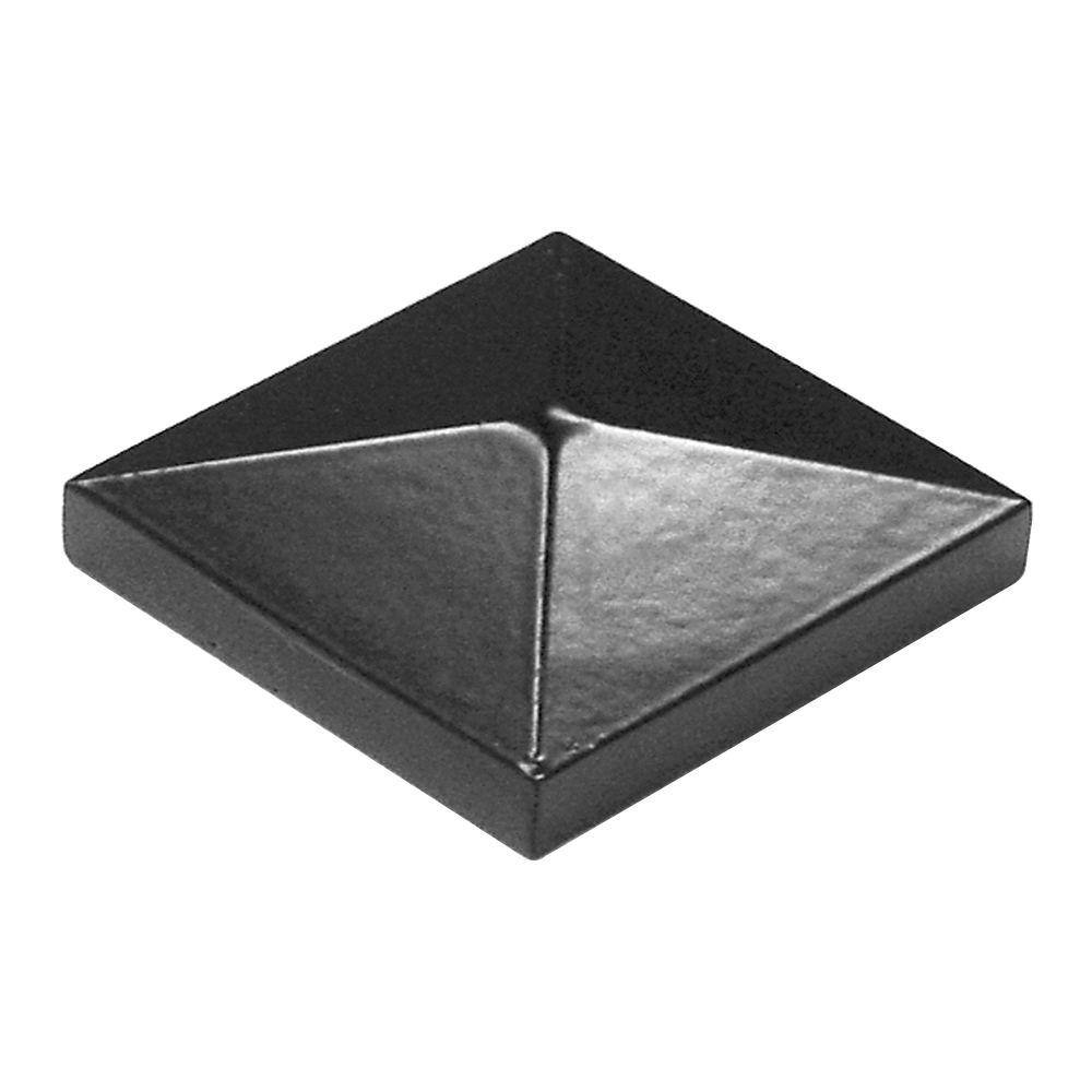 Barrette Outdoor Living 2-12 in. x 2-12 in. x 1 in. Black Aluminum Pyramid Post Top 73010704