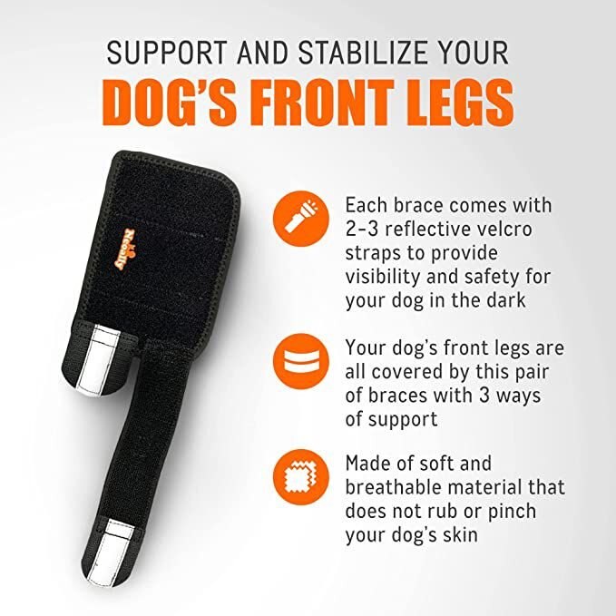 NeoAlly 3-in-1 Front Leg Dog Splint Braces