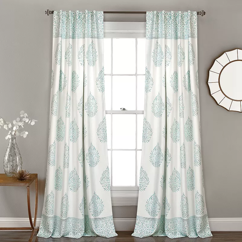 Lush Decor Teardrop Leaf Room Darkening Window Curtains Set